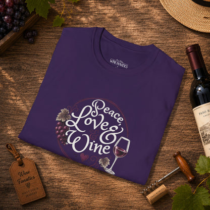 Peace, Love & Wine Crewneck Tee