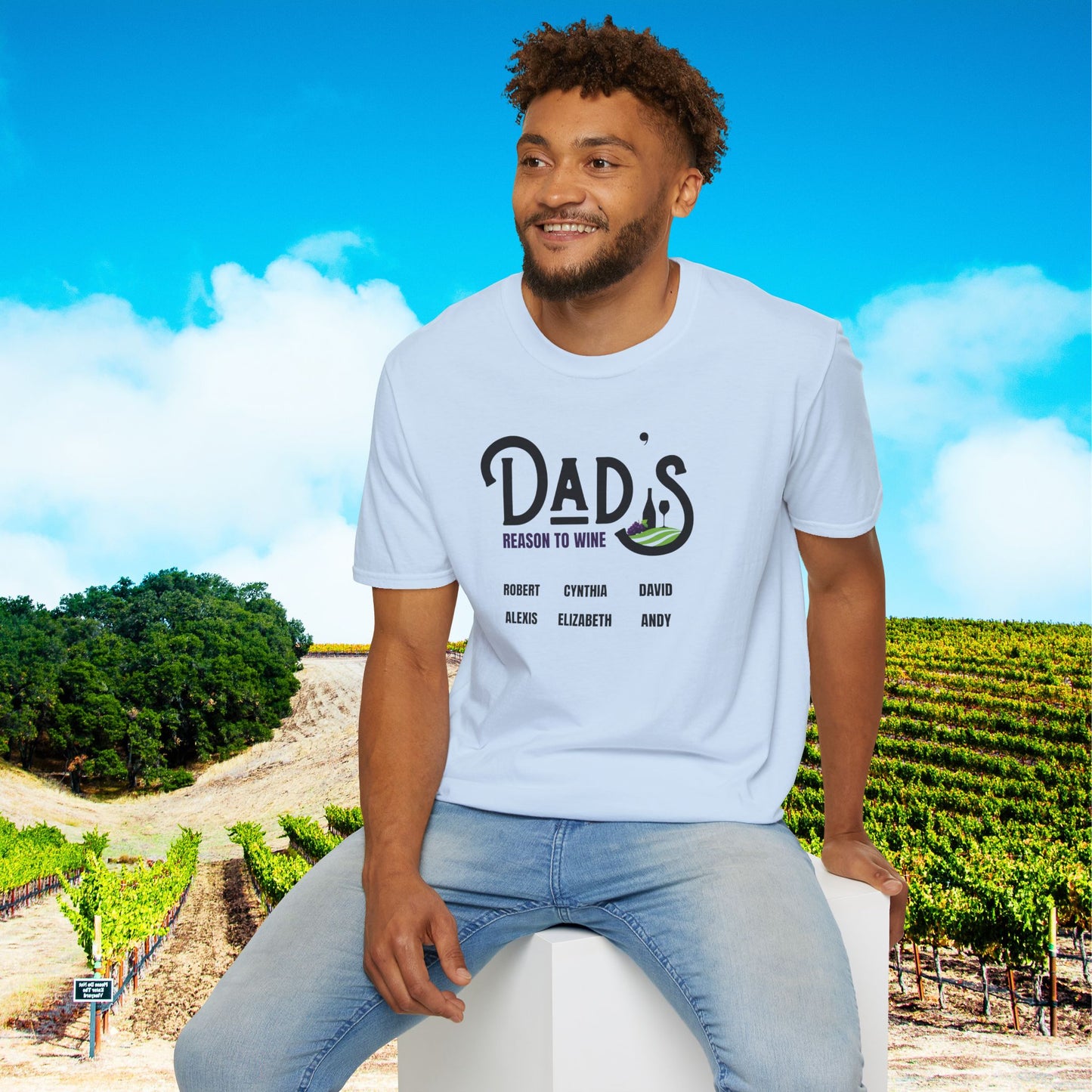 Dad's Reason To Wine Personalized T-Shirt