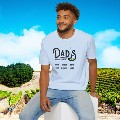 Dad's Reason To Wine Personalized T-Shirt