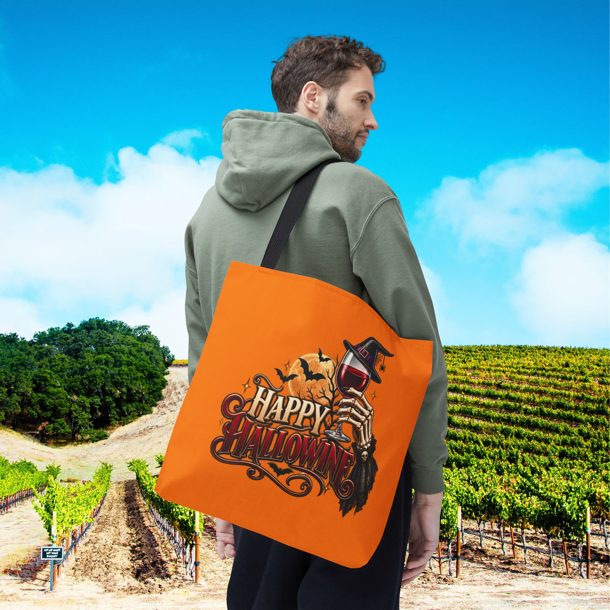 Happy Hallowine Personalized Tote Bag