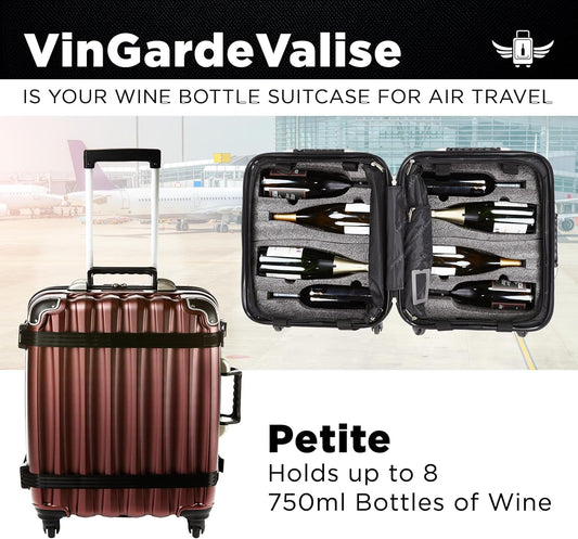 VinGardeValise Luggage - Petite 8 Bottle Suitcase (with or without Paso Robles Wine Fanatics logo)