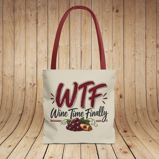 WTF Wine Time Finally Personalized Tote Bag