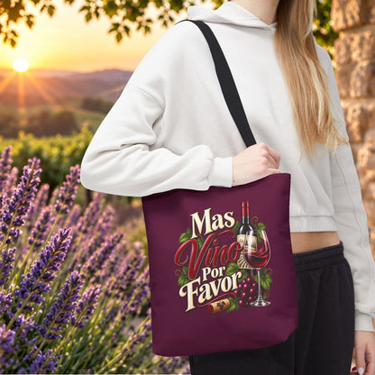 Mas Vino Por Favor Tote Bag