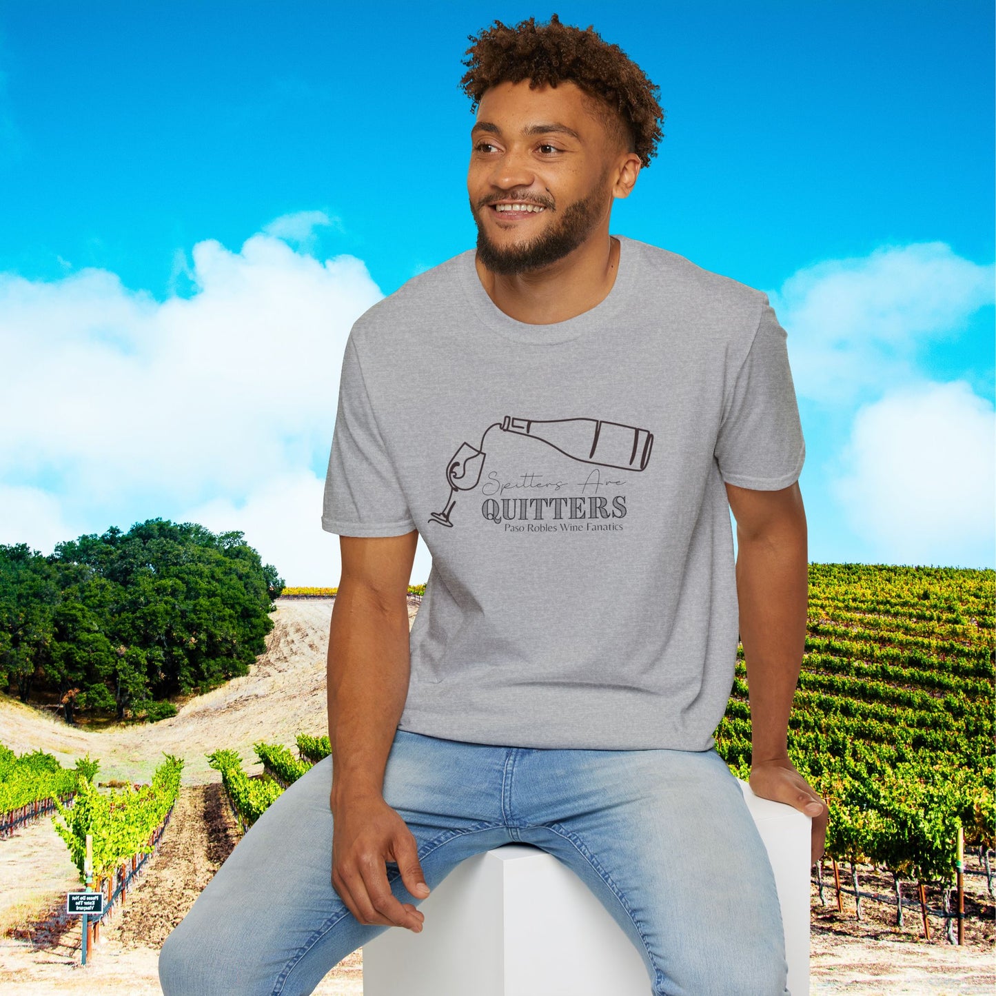 Spitters Are Quitters wine Unisex Softstyle T-Shirt