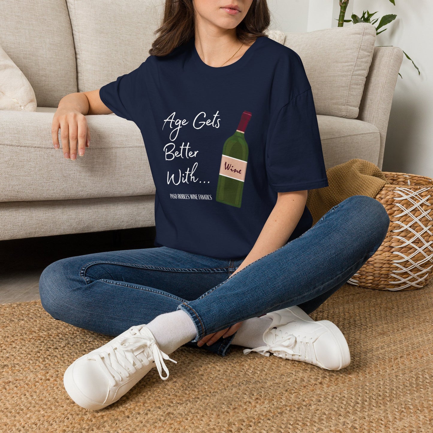 Age Gets Better With Wine Crewneck T-Shirt