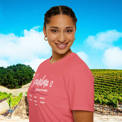 Grandma's Reason To Wine Personalized T-Shirt