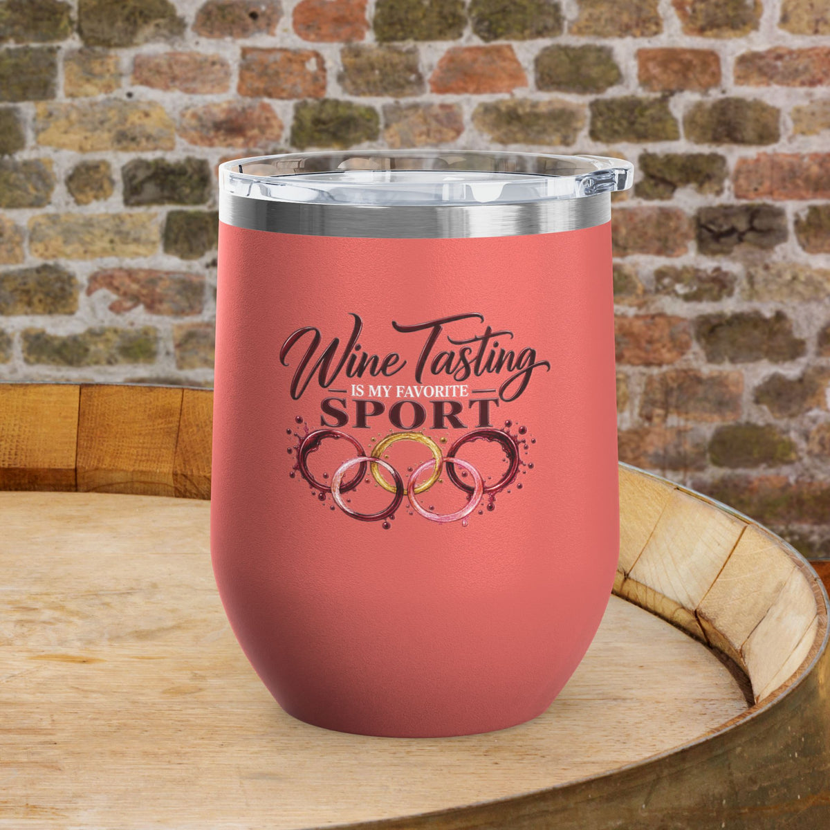 Wine Tasting Is My Favorite Sport Personalized 12oz Wine Tumbler