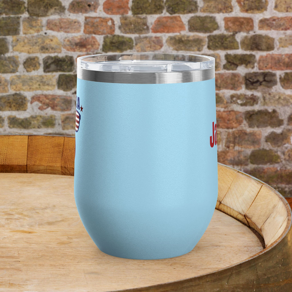 'MERICA Independence Day Personalized 12oz Wine Tumbler