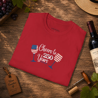 Cheers to 250 Years Independence Day Unisex Softstyle T-Shirt