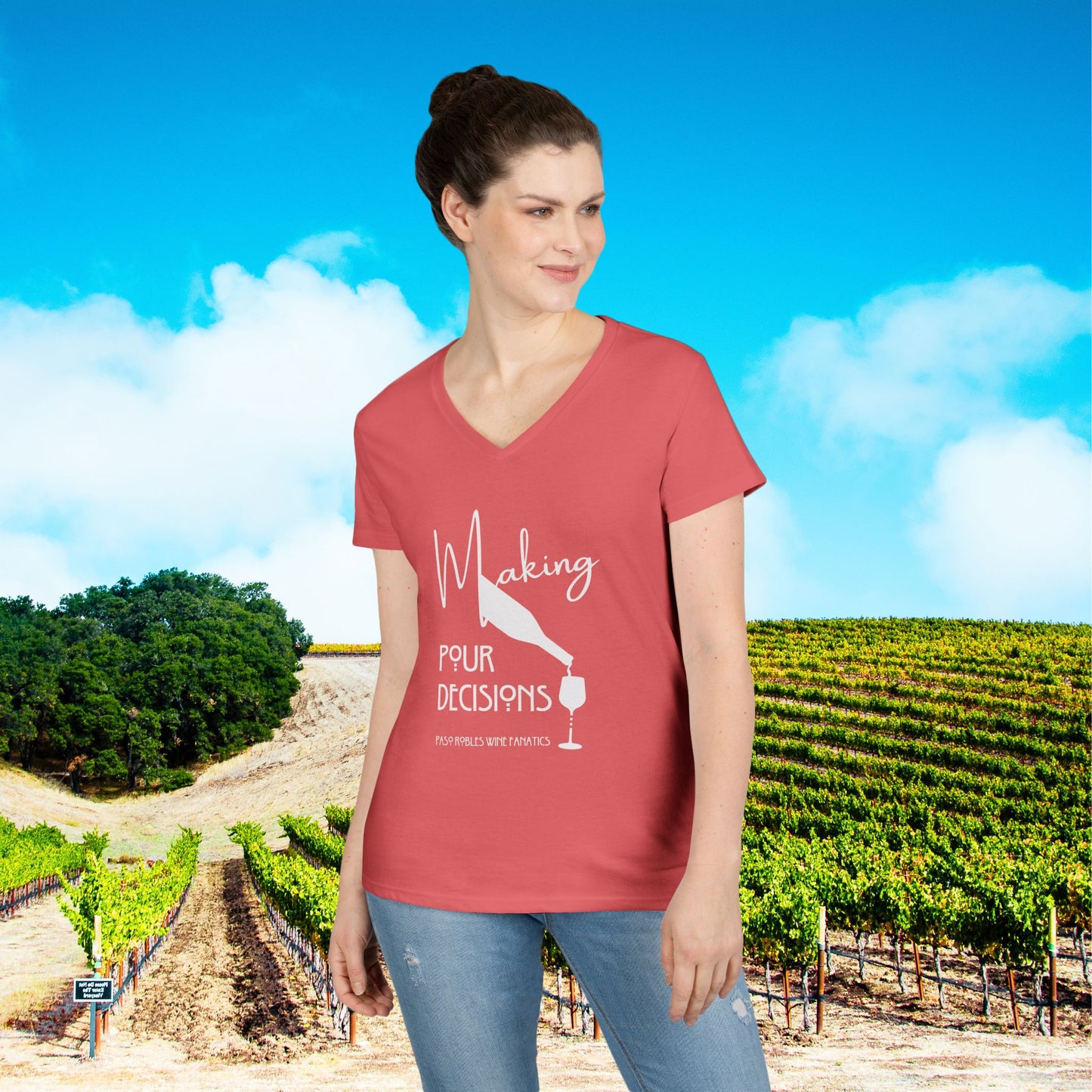 Making Pour Decisions Ladies' V-Neck Tee