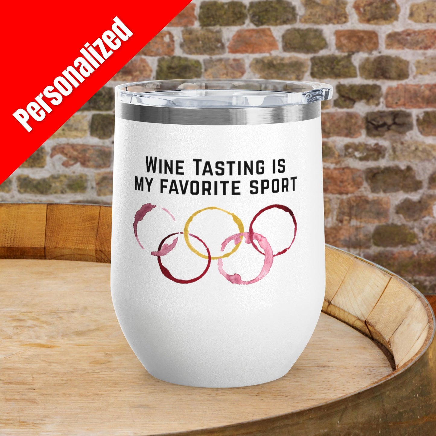 Wine Tasting Is My Favorite Sport Personalized 12oz Wine Tumbler