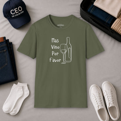 Mas Vino Por Favor Crewneck Tee