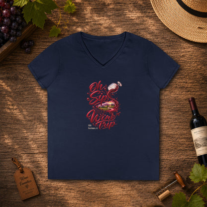 Oh Sip It's A Wine Trip Ladies V-Neck  Tee