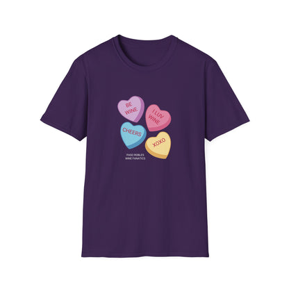 Wine Conversation Hearts Unisex Softstyle T-Shirt