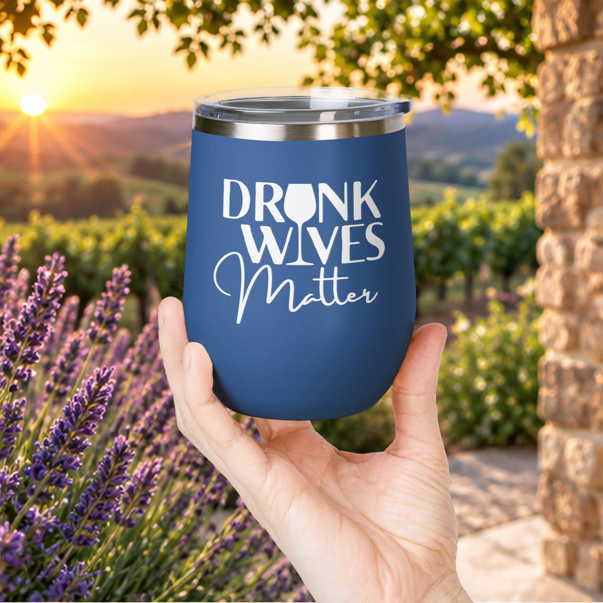 Drunk Wives Matter Personalized 12oz Wine Tumbler