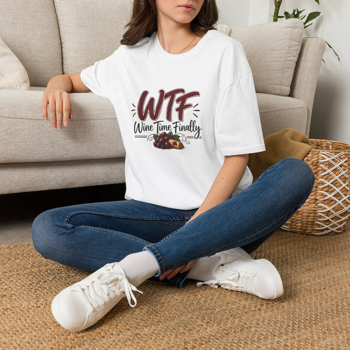 WTF Wine Tasting Finally Crewneck T-Shirt