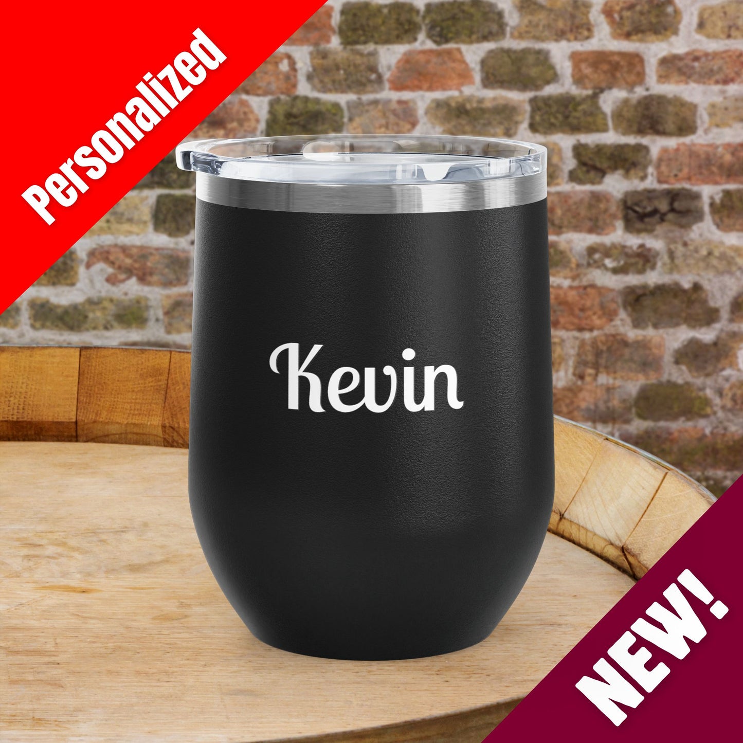 Daddy's Sippy Cup (mustache) Personalized 12oz Wine Tumbler
