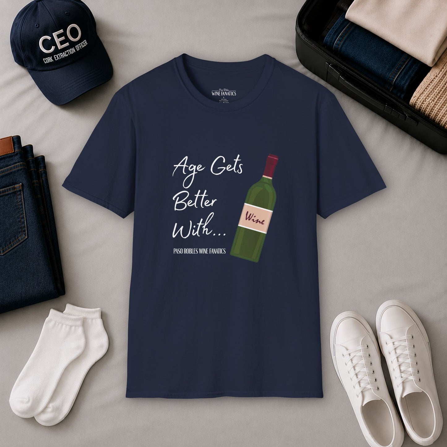 Age Gets Better With Wine Crewneck T-Shirt