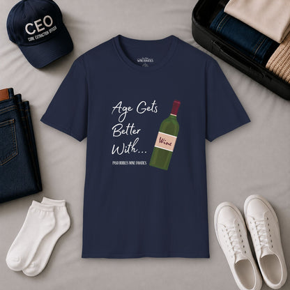 Age Gets Better With Wine Crewneck T-Shirt