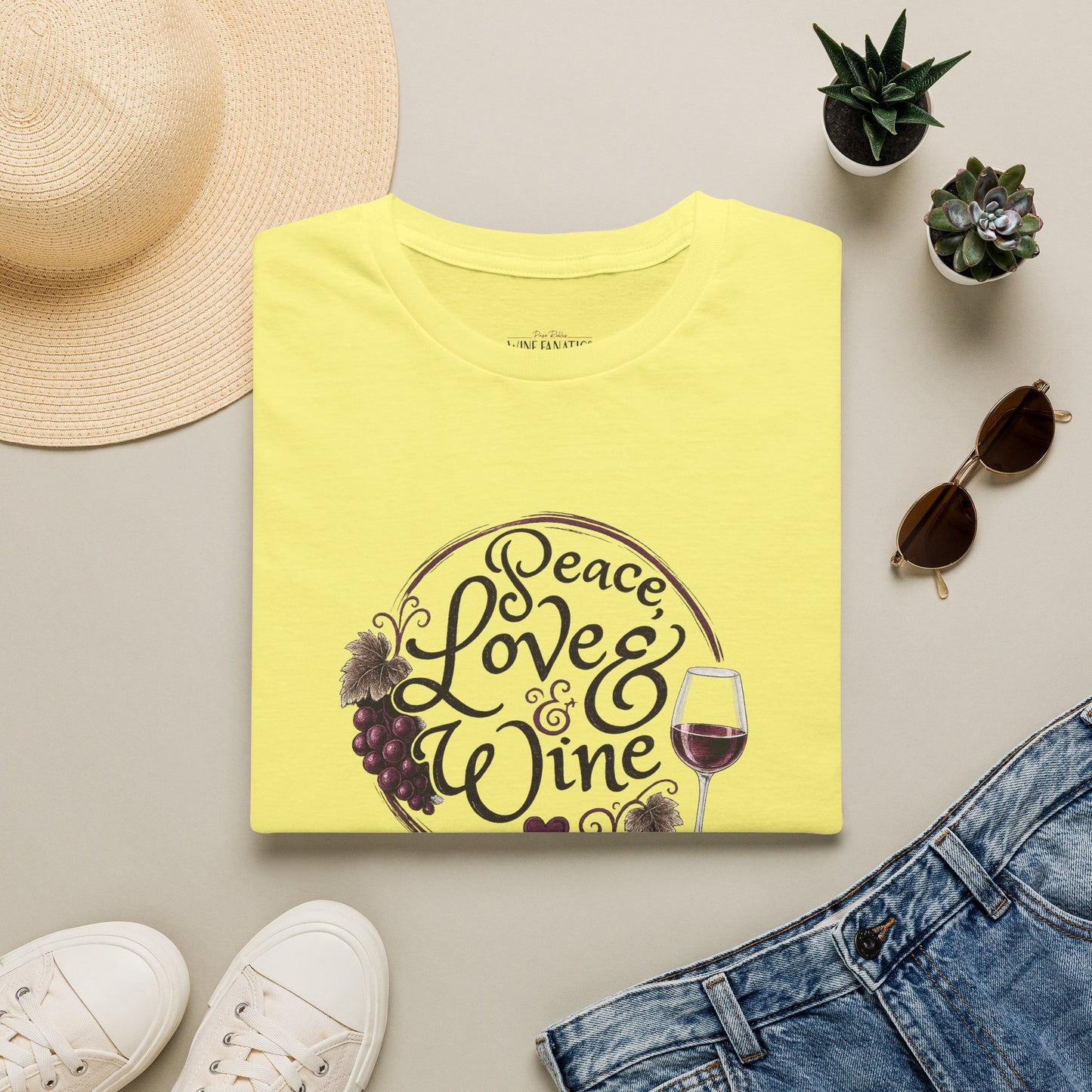 Peace, Love & Wine Crewneck Tee