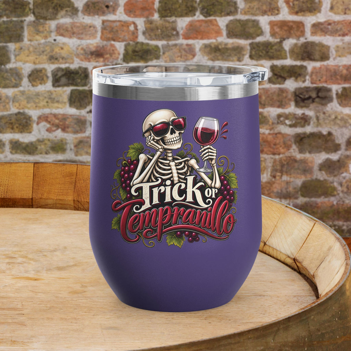 Trick Or Tempranillo 12oz Personalized Wine Tumbler
