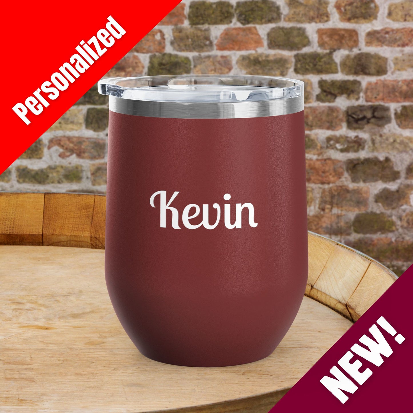 Daddy's Sippy Cup (mustache) Personalized 12oz Wine Tumbler