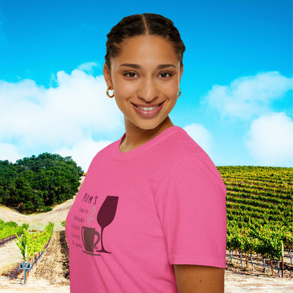 Mom's sanity brought to you by Coffee & Wine Personalized Tee