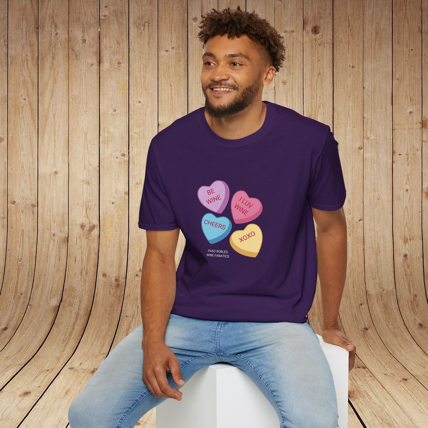Wine Conversation Hearts Unisex Softstyle T-Shirt