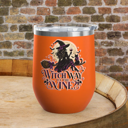 Witch Way To The Wine 12oz Personalized Wine Tumbler