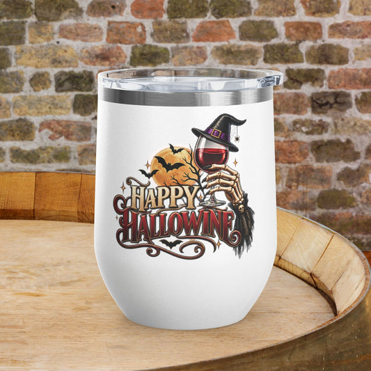 Happy Hallowine 12oz Personalized Wine Tumbler