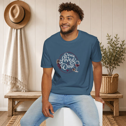 Peace, Love & Wine Crewneck Tee