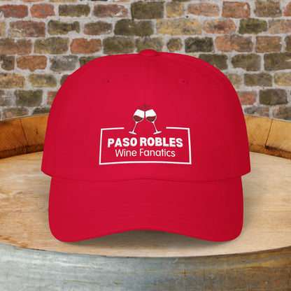 Paso Robles Wine Fanatics Toast Embroidered White Banner Cap