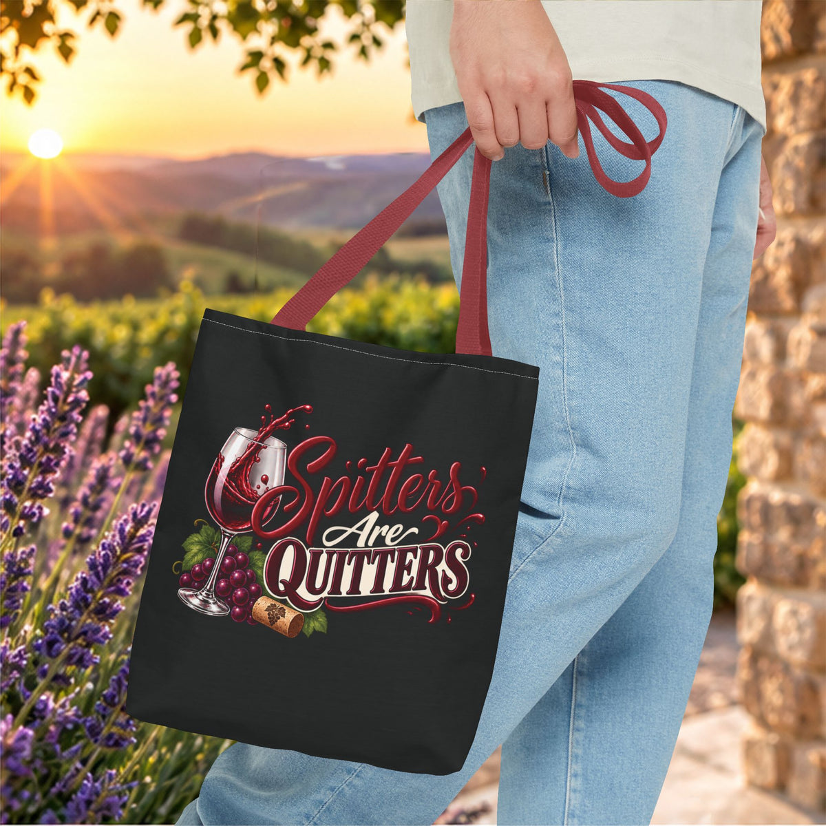 Spitters Are Quitters Personalized Wine Tote Bag