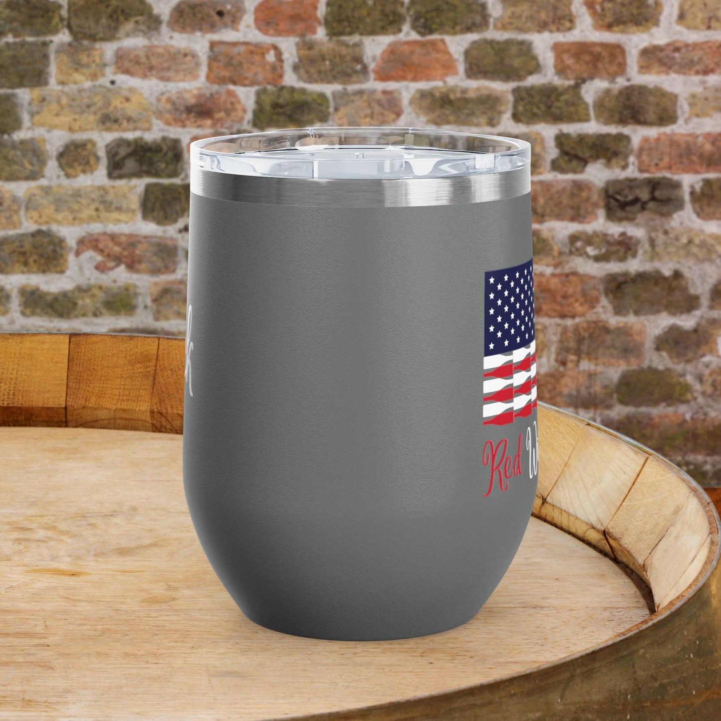 Red Wine & Blue Independence Day Personalized 12oz Wine Tumbler