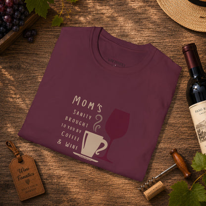 Mom's sanity brought to you by Coffee & Wine Crewneck Tee