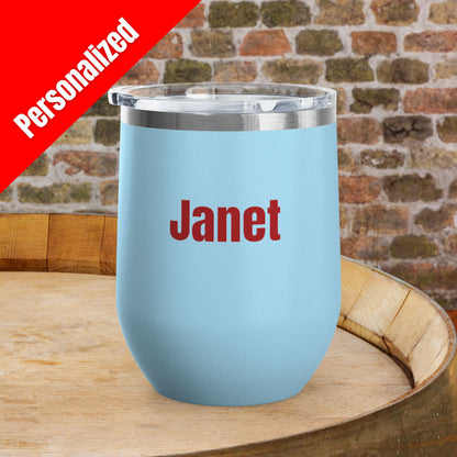 'MERICA Independence Day Personalized 12oz Wine Tumbler