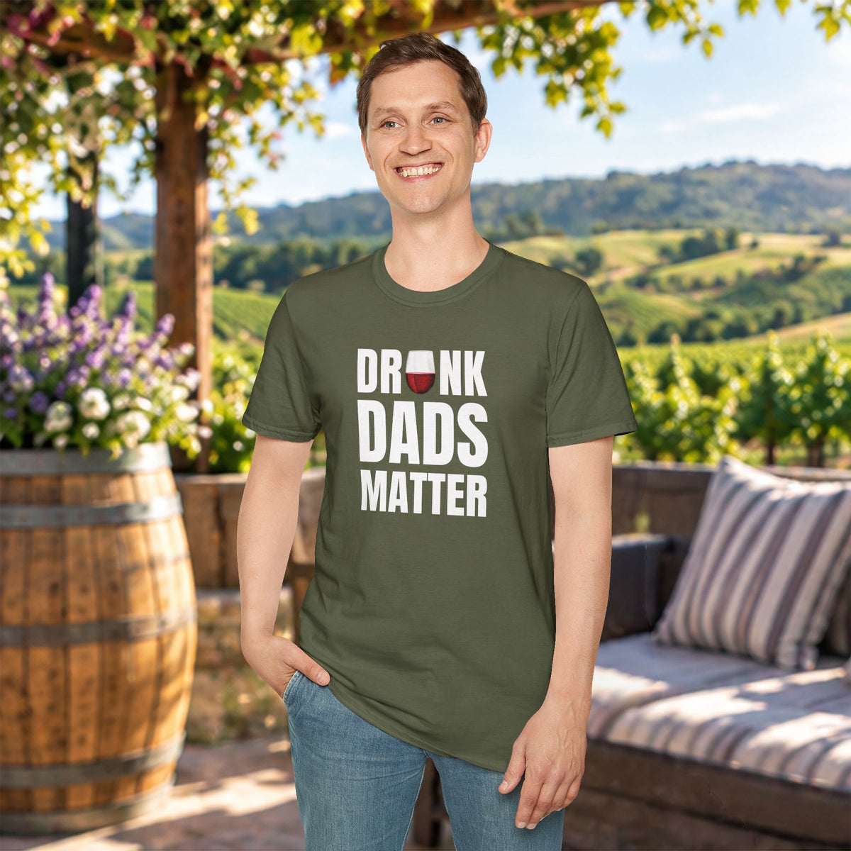 Drunk Dads Matter Crew Neck T-Shirt