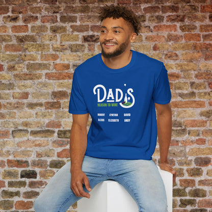 Dad's Reason To Wine Personalized Crew Neck T-Shirt