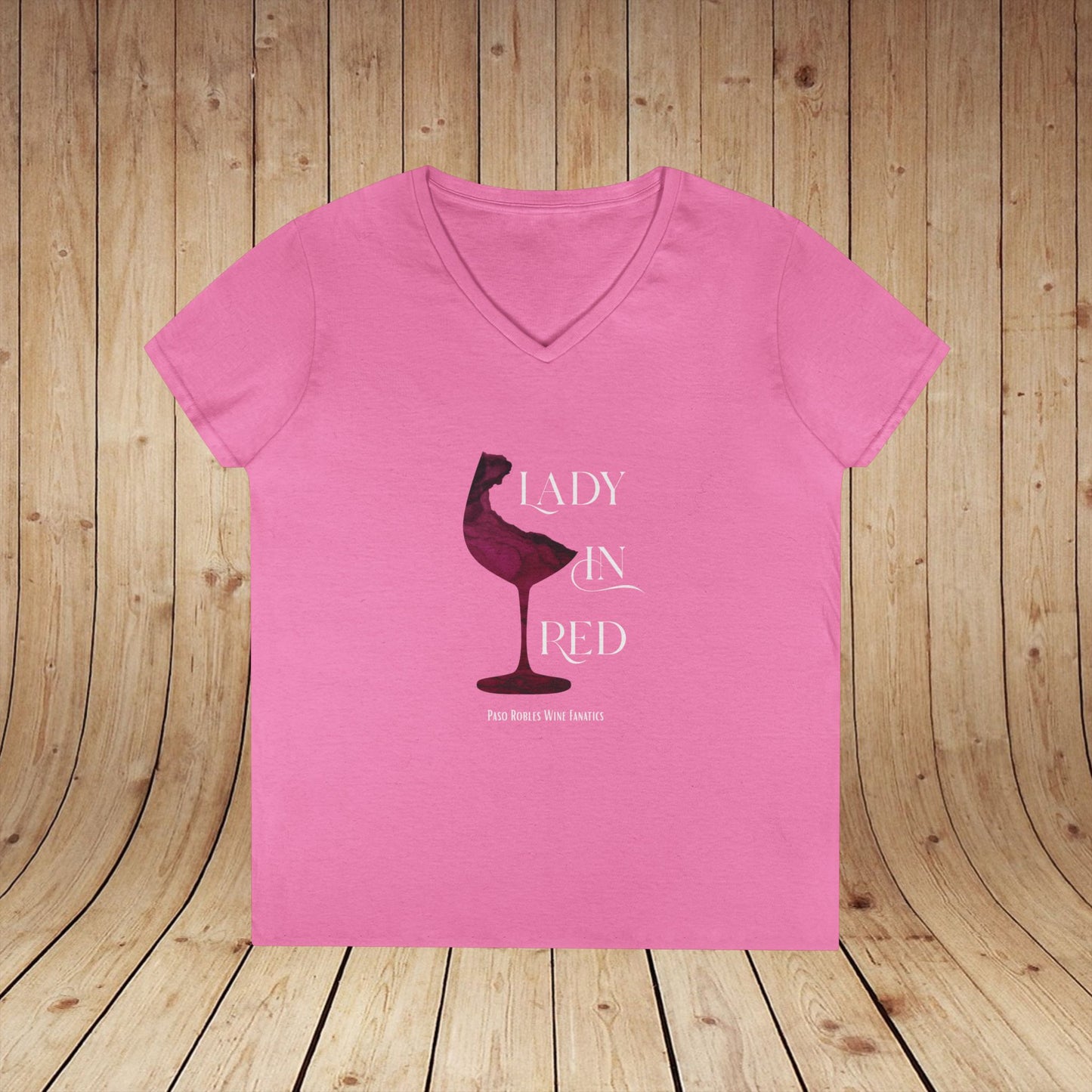 Lady In Red Ladies V-Neck Tee