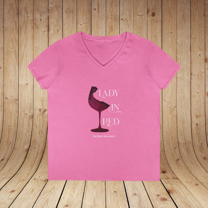 Lady In Red Ladies V-Neck Tee