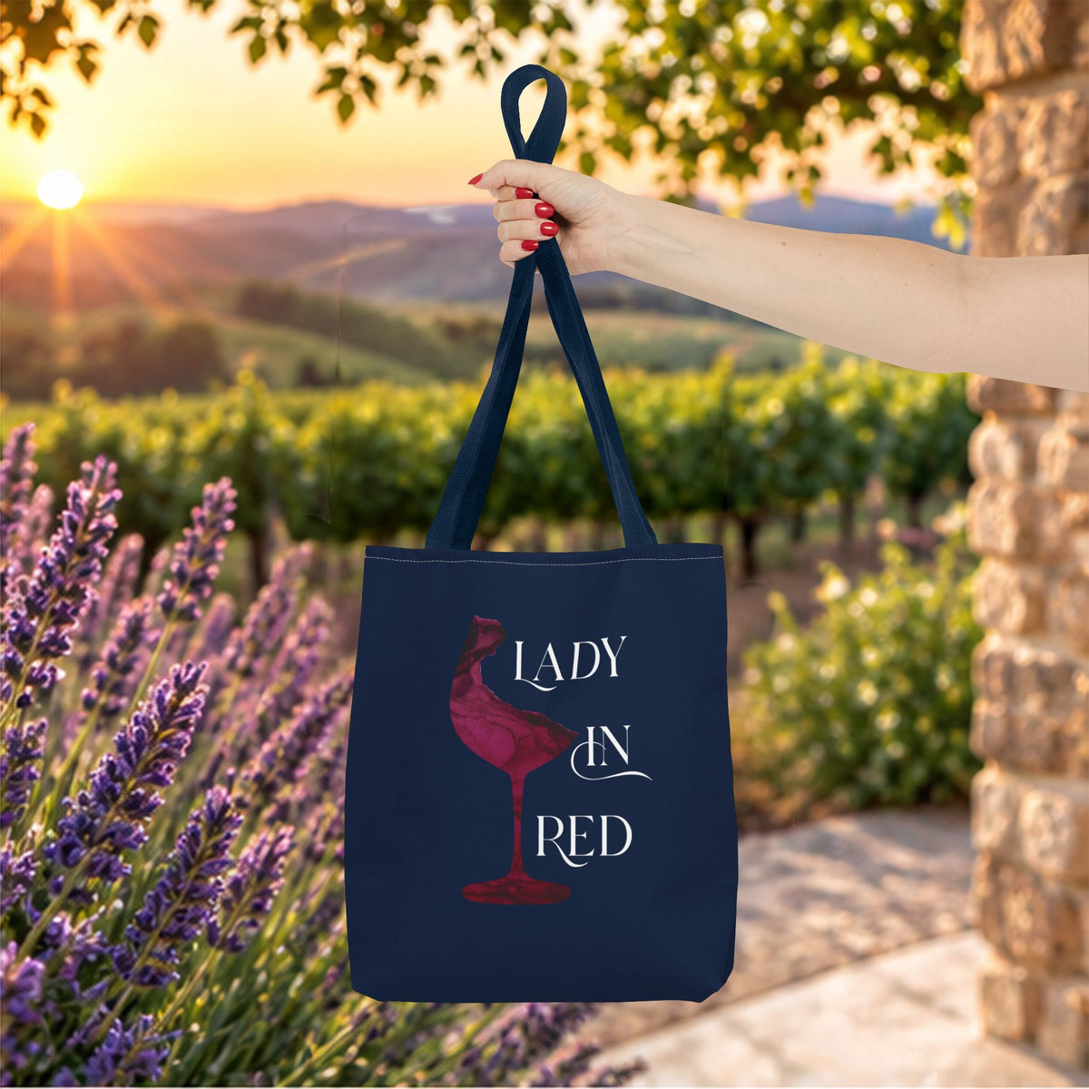 Lady In Red Personalized Tote Bag