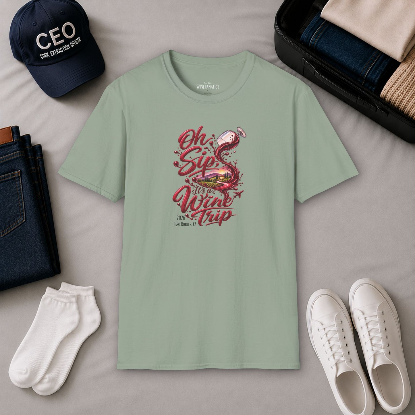Oh Sip It's A Wine Trip Personalized Crewneck Tee