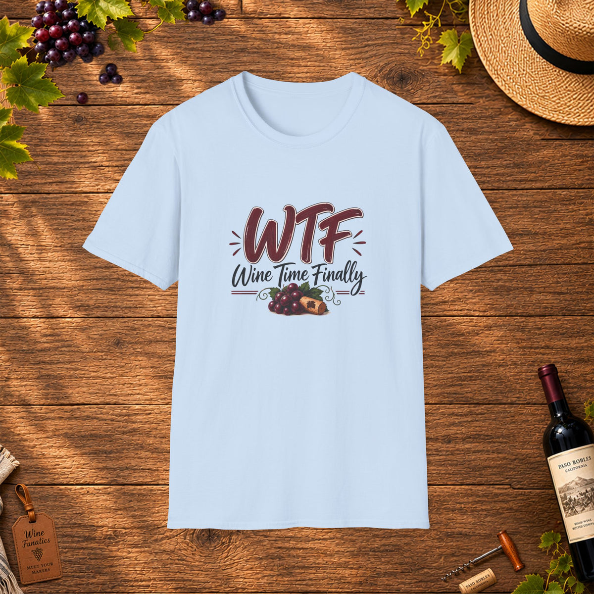 WTF Wine Tasting Finally Crewneck T-Shirt