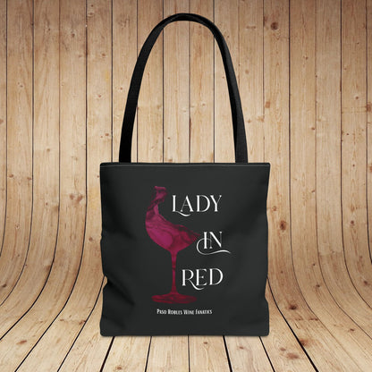 Lady In Red Tote Bag