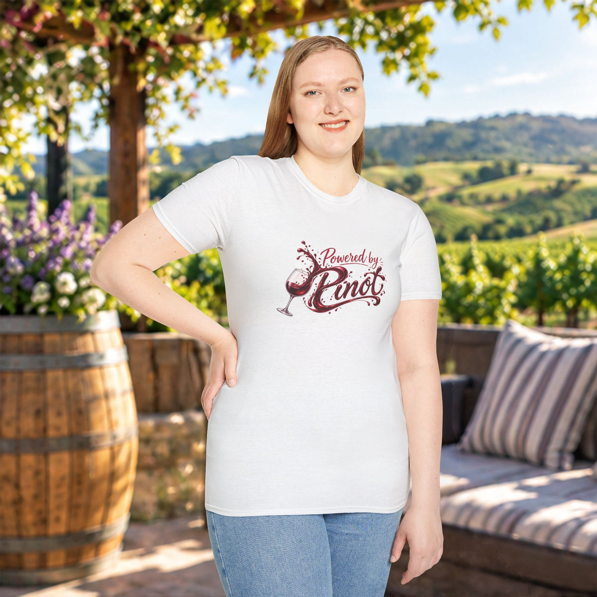 Powered By Pinot Crewneck T-Shirt