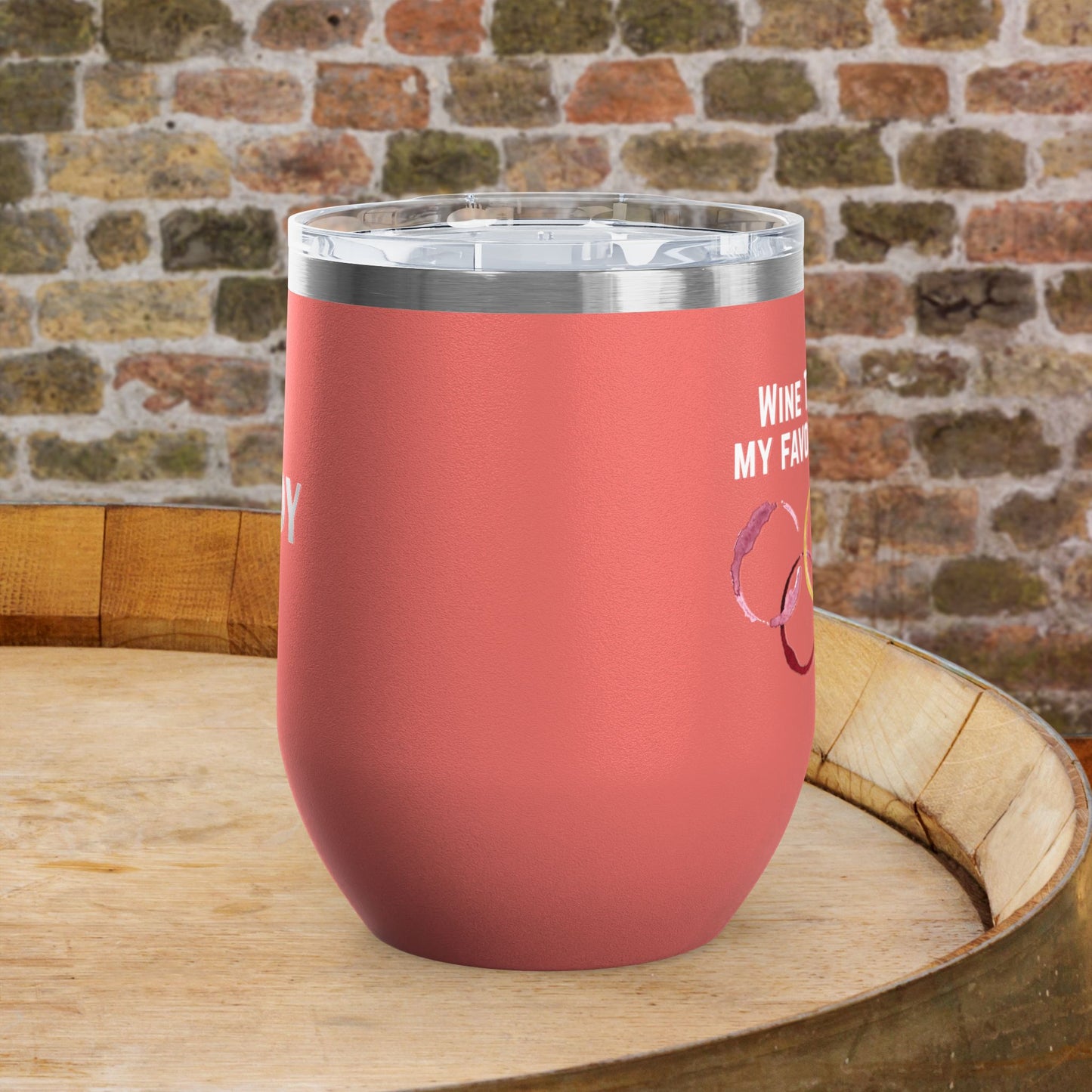 Wine Tasting Is My Favorite Sport Personalized 12oz Wine Tumbler