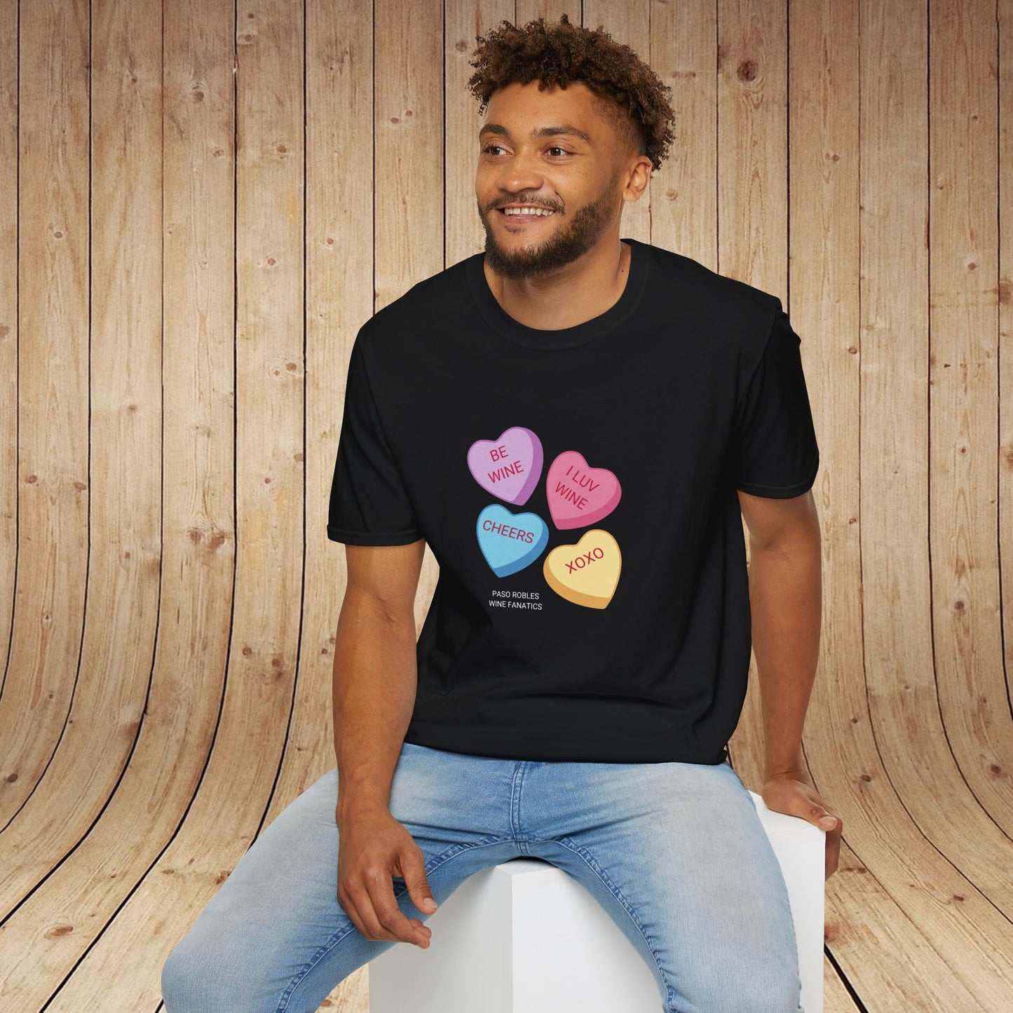 Wine Conversation Hearts Unisex Softstyle T-Shirt