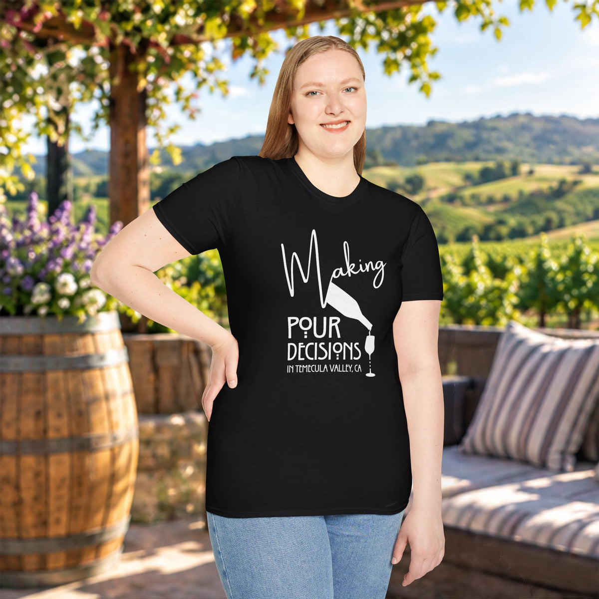Making Pour Decisions In Temecula Valley Crew Neck T-Shirt