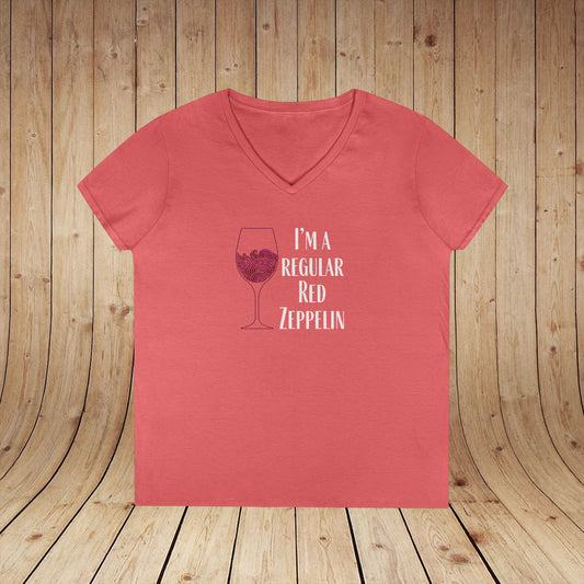 I'm A Regular Red Zeppelin Ladies V-Neck Tee