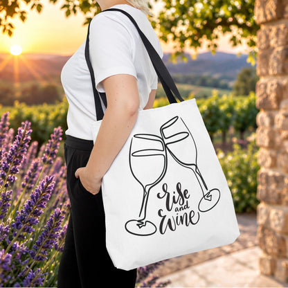 Rise & Wine Personalized Tote Bag